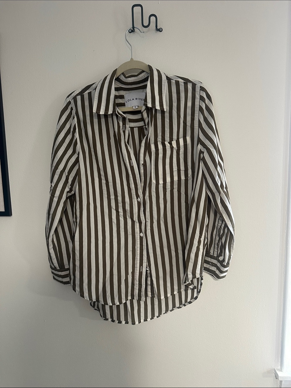 Lola Rivera Olive & White Stripe Button-Down Shirt